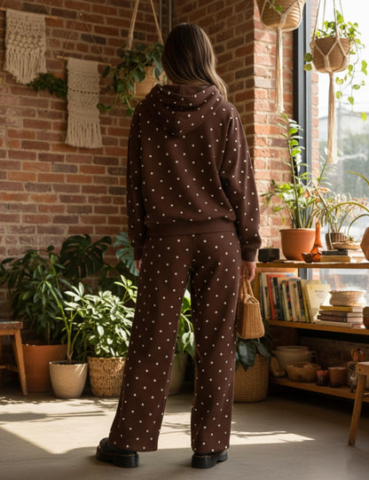 Polka Dot Hoodie and Sweatpants Set
