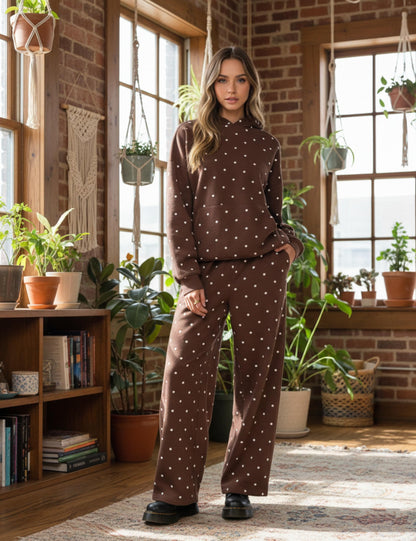 Polka Dot Hoodie and Sweatpants Set