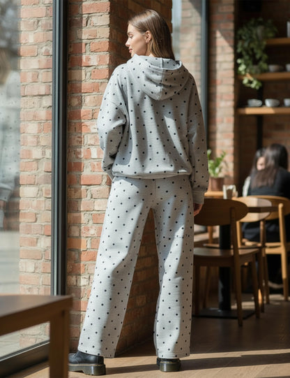 Polka Dot Hoodie and Sweatpants Set