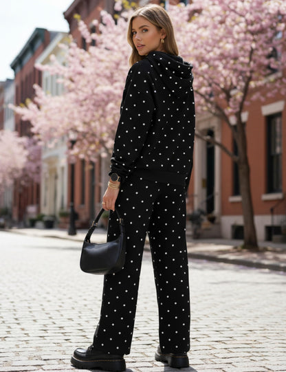 Polka Dot Hoodie and Sweatpants Set