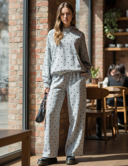 Polka Dot Hoodie and Sweatpants Set