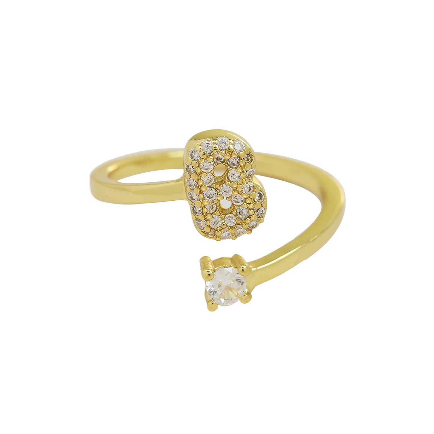 Retro Pavé Initial Ring