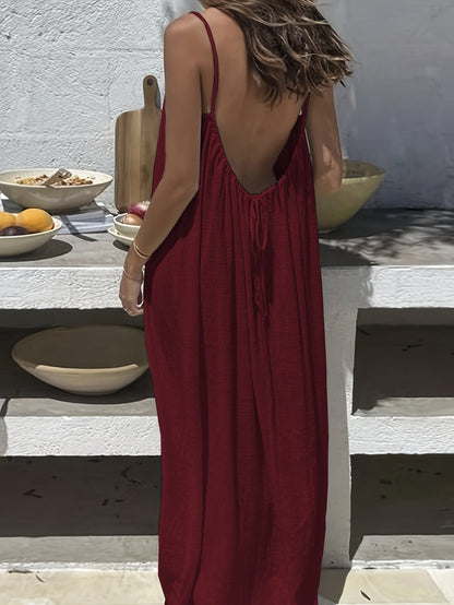 Backless Satin Cami Dress