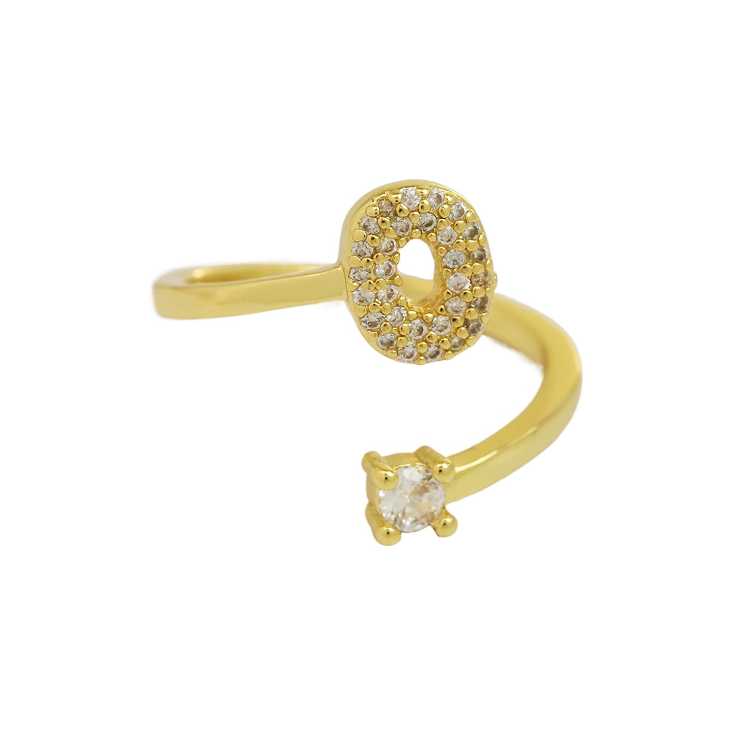 Retro Pavé Initial Ring