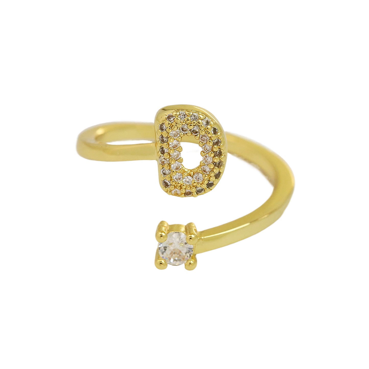 Retro Pavé Initial Ring