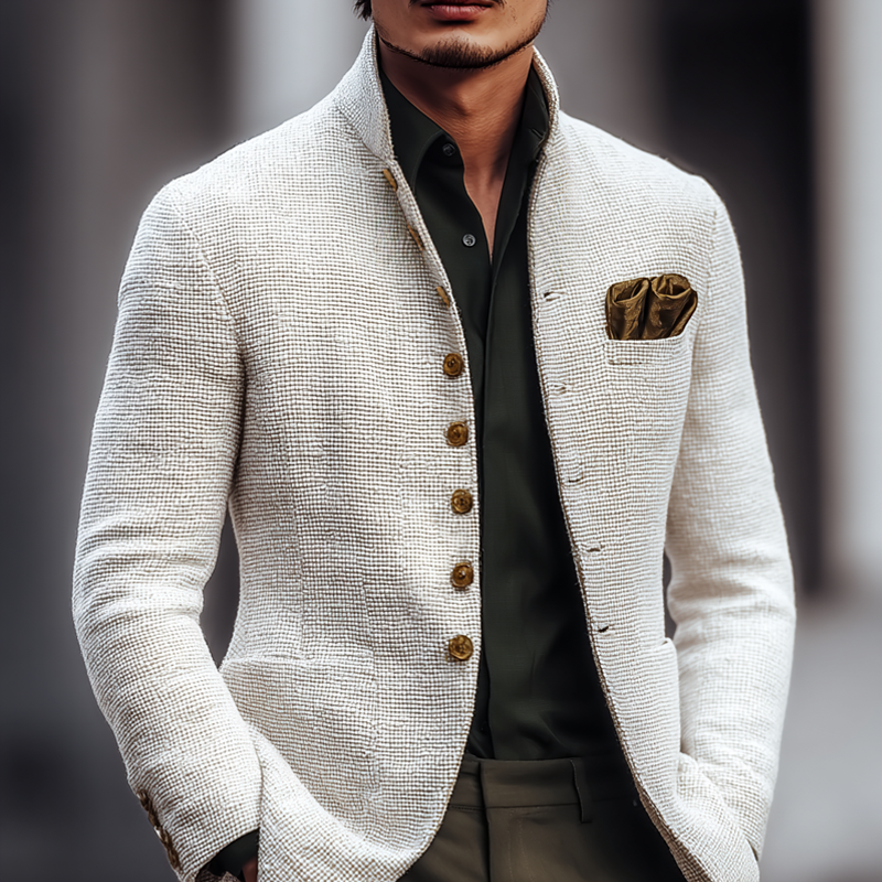 Solid Tweed Casual Jacket