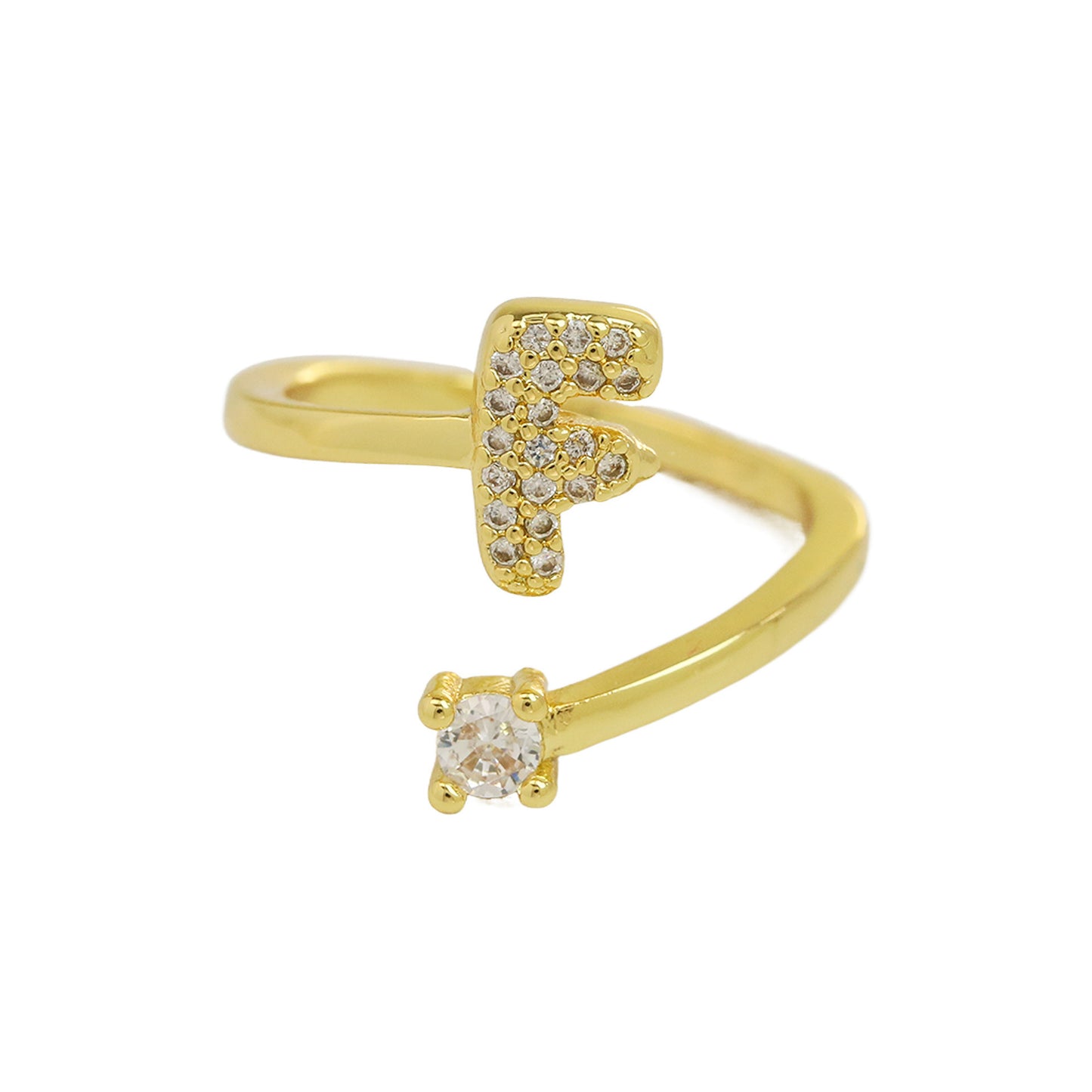 Retro Pavé Initial Ring