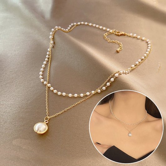 Summer Double-layer Pearls Necklace