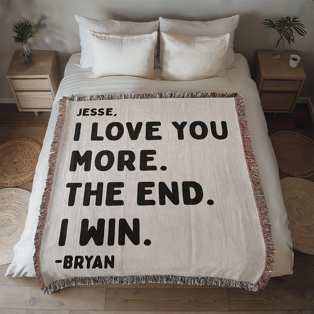 Personalized Couple Love Woven Blanket