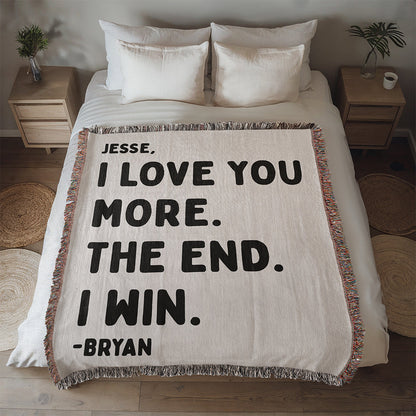 Personalized Couple Love Woven Blanket