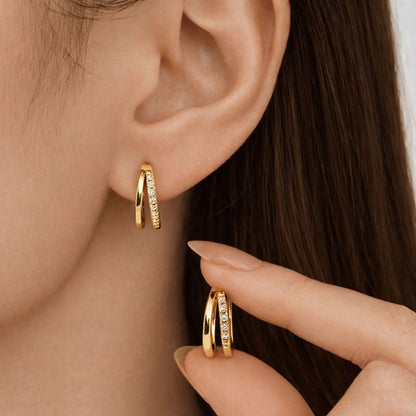 Elina Double Hoop Earings