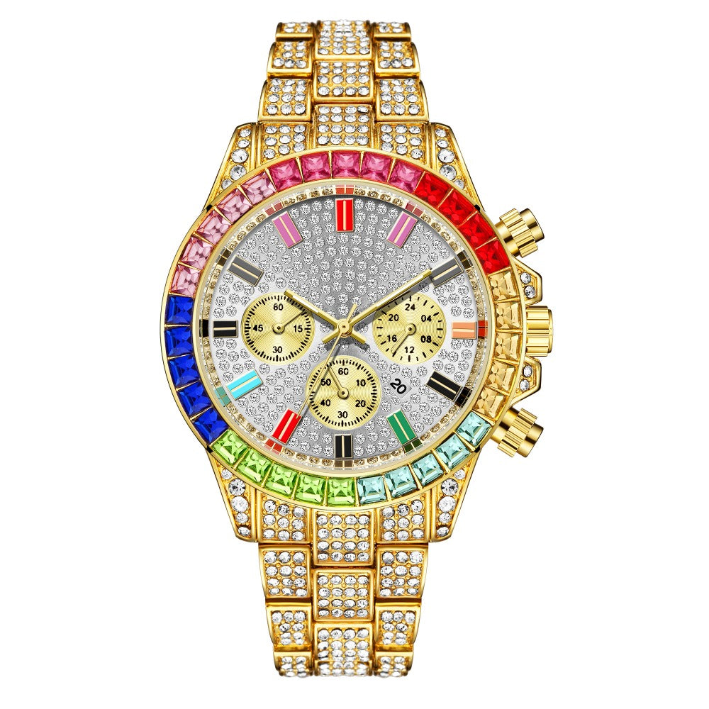Colored Iced Out Drip Watch