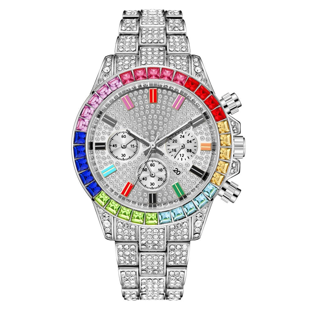Colored Iced Out Drip Watch