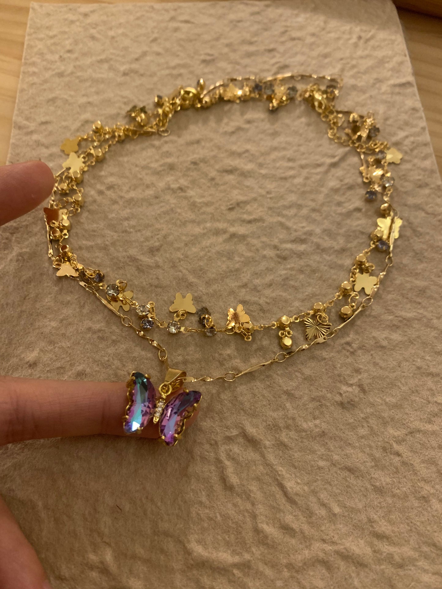 Cutom 2pc Butterfly Necklace