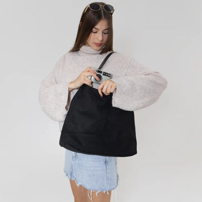 Nalia Suede Hobo Bag