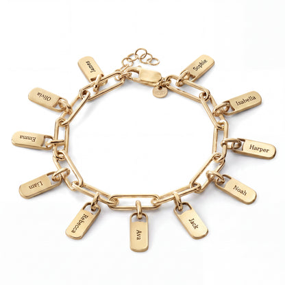 Personalized Bracelet with Engraved Tags