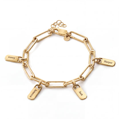 Personalized Bracelet with Engraved Tags