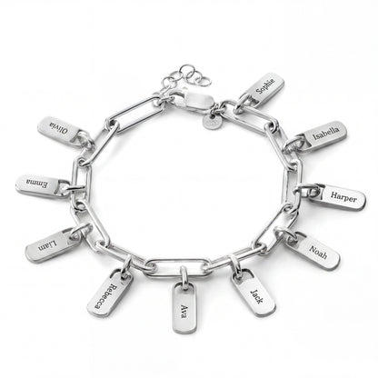 Personalized Bracelet with Engraved Tags