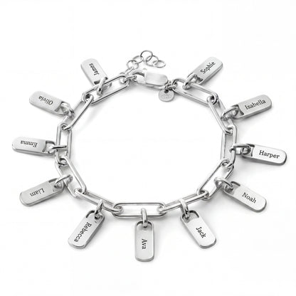 Personalized Bracelet with Engraved Tags