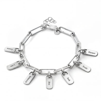 Personalized Bracelet with Engraved Tags