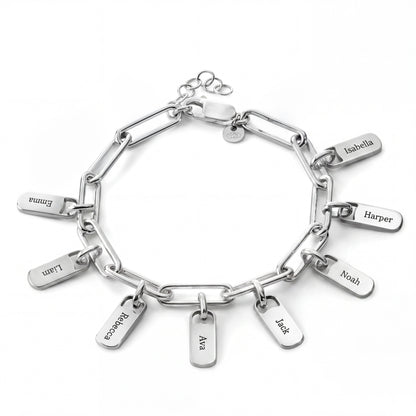 Personalized Bracelet with Engraved Tags