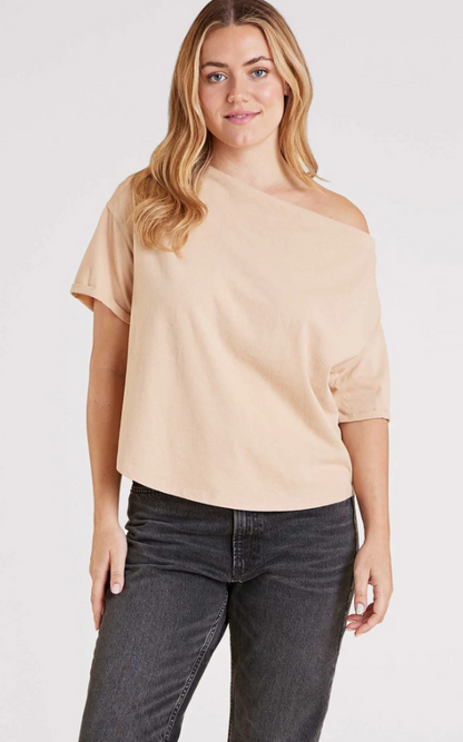 Vintage Cotton Off The Shoulder T-Shirt