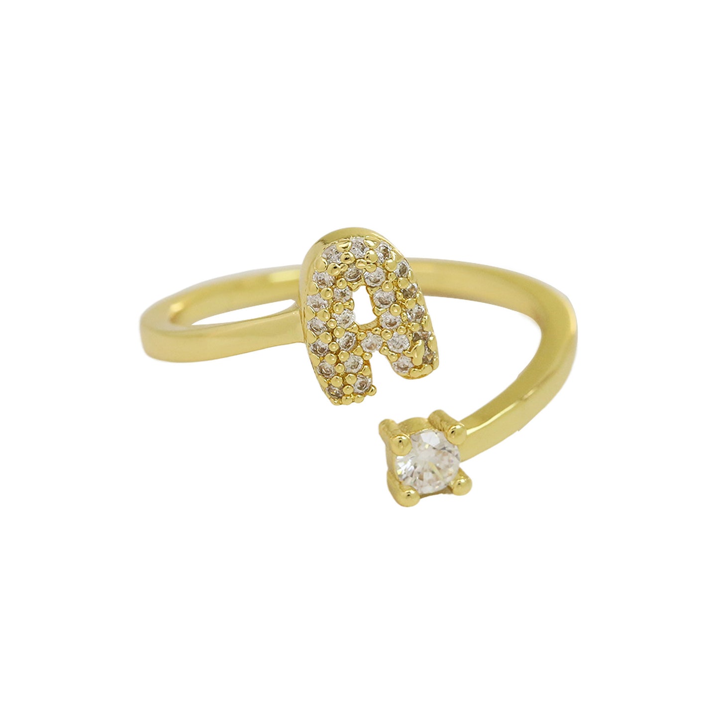 Retro Pavé Initial Ring