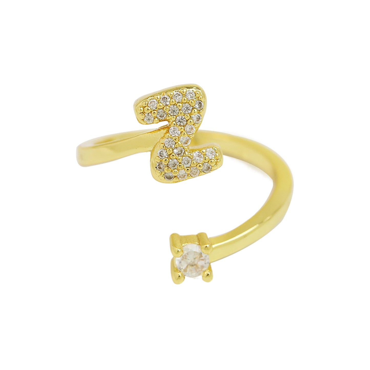 Retro Pavé Initial Ring