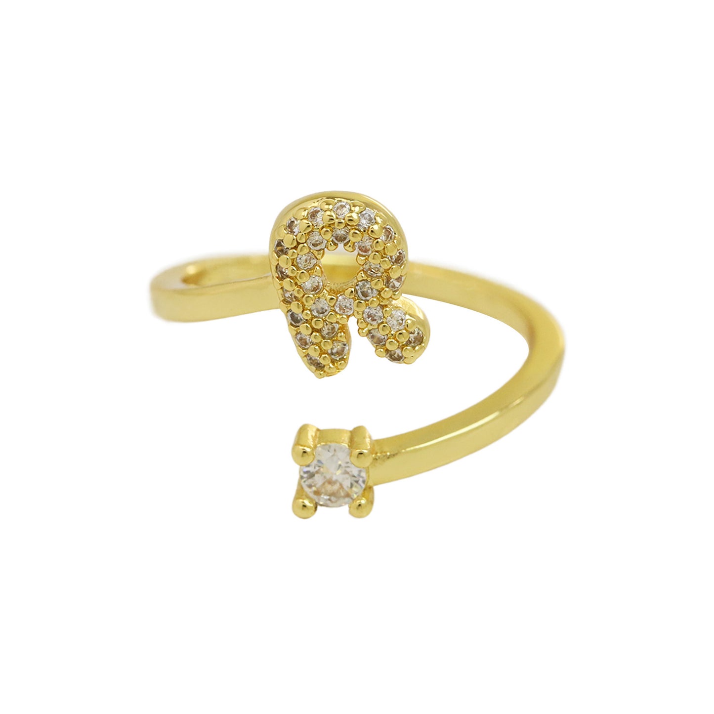 Retro Pavé Initial Ring