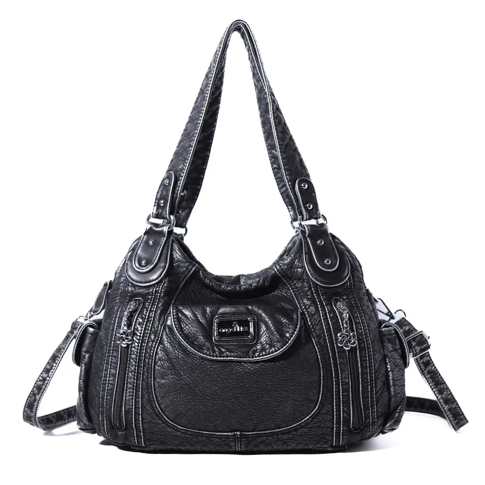Women  handbag with High Quality Washed PU and Multi-pack