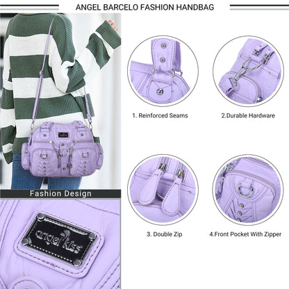 Washed Desigher Handbag For Women with Multi pockets