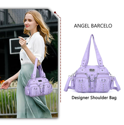 Washed Desigher Handbag For Women with Multi pockets