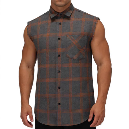 Retro Sleeveless Lapel Shirt