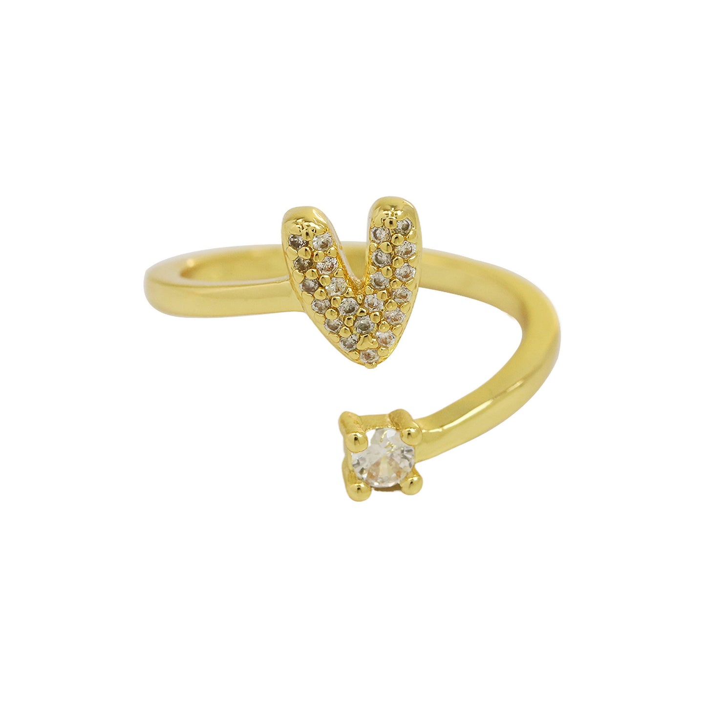 Retro Pavé Initial Ring