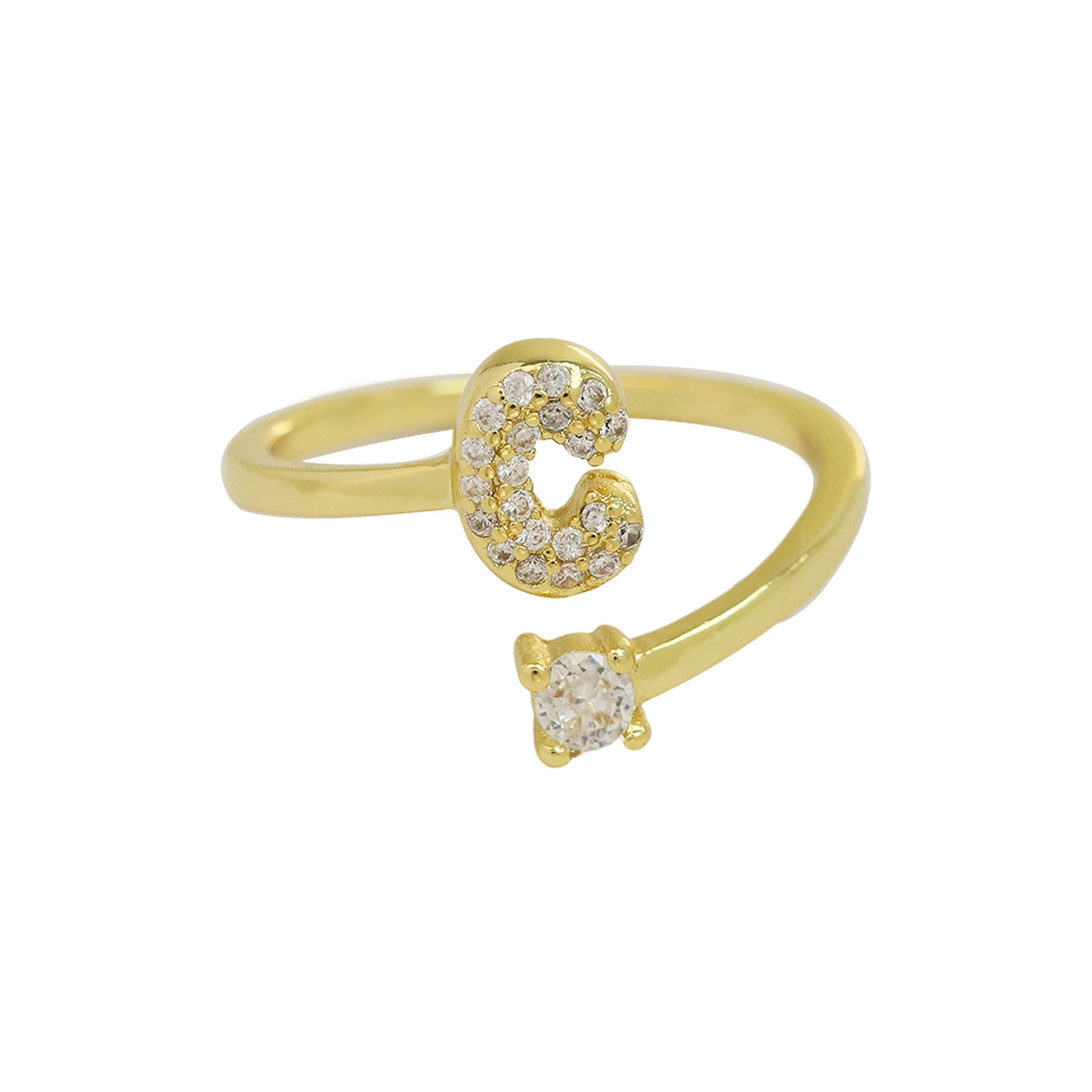 Retro Pavé Initial Ring