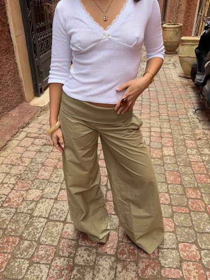 Suza pants with ribbed waist