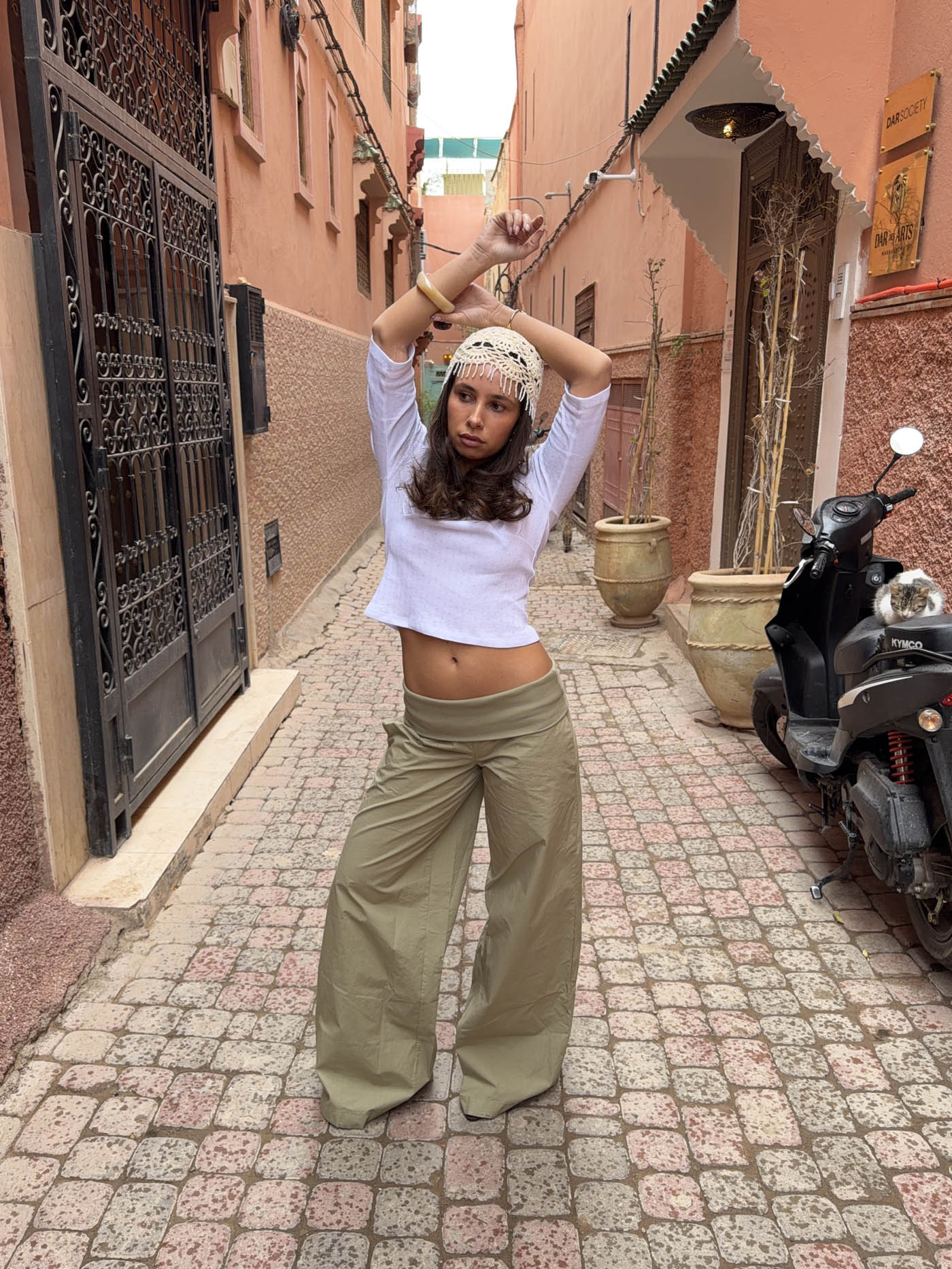 Suza pants with ribbed waist