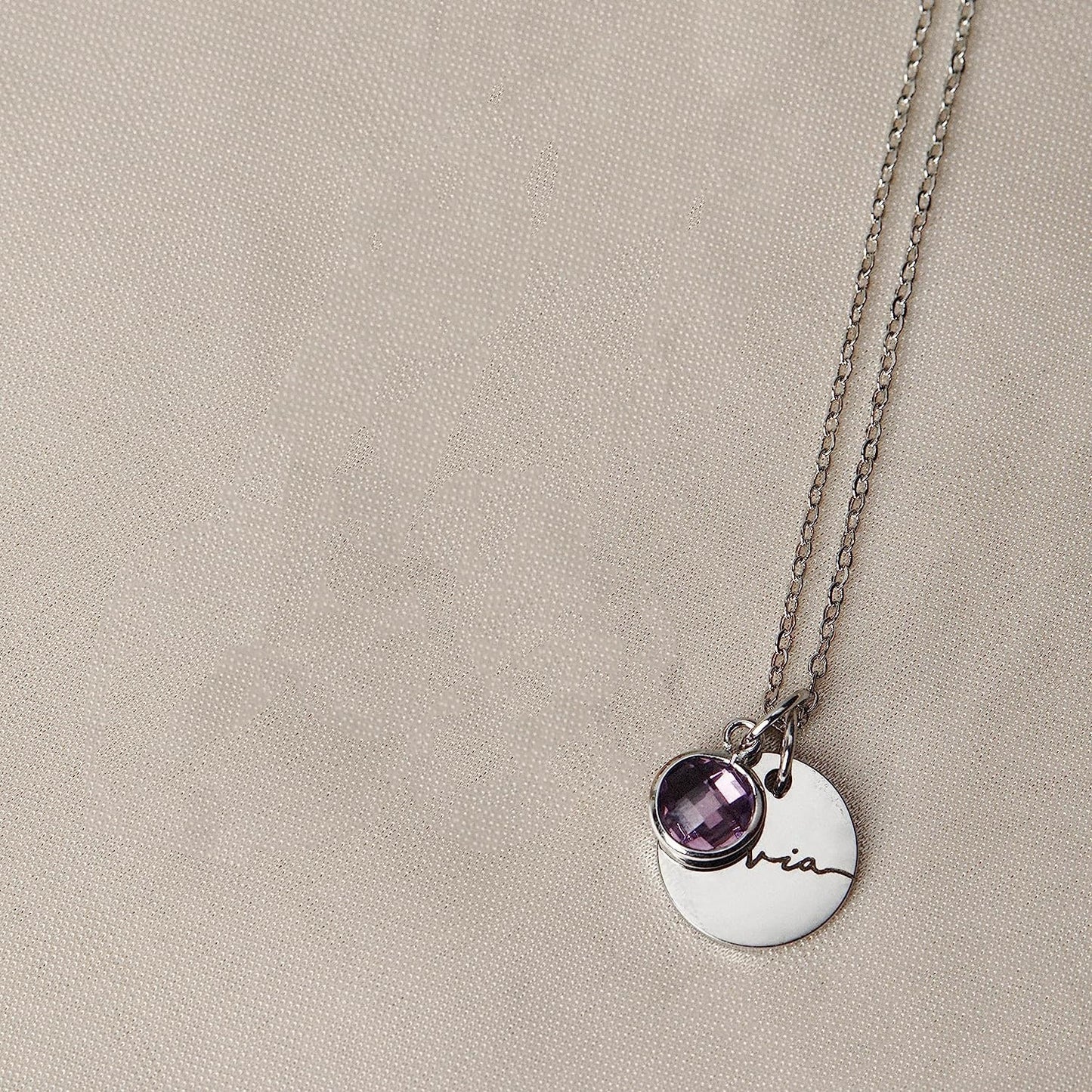 Personalized Name Birthstone Pendant