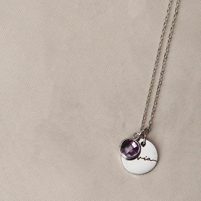 Personalized Name Birthstone Pendant