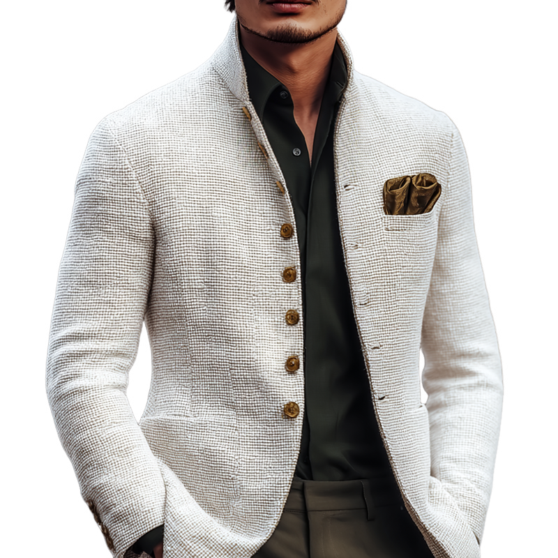 Solid Tweed Casual Jacket