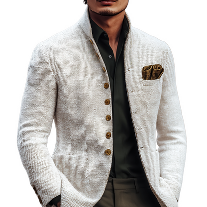 Solid Tweed Casual Jacket
