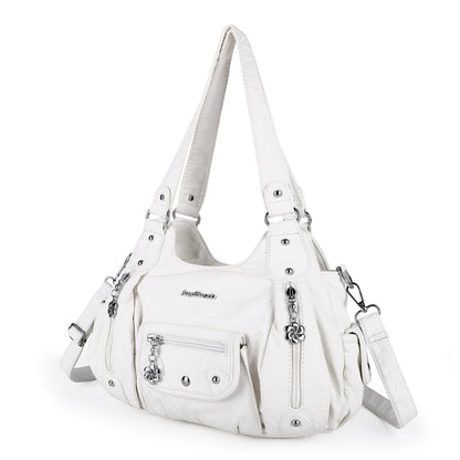 Women Shoulder Bag Handbag of Washed PU Leather