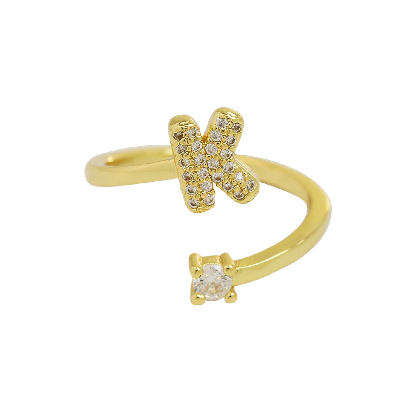 Retro Pavé Initial Ring