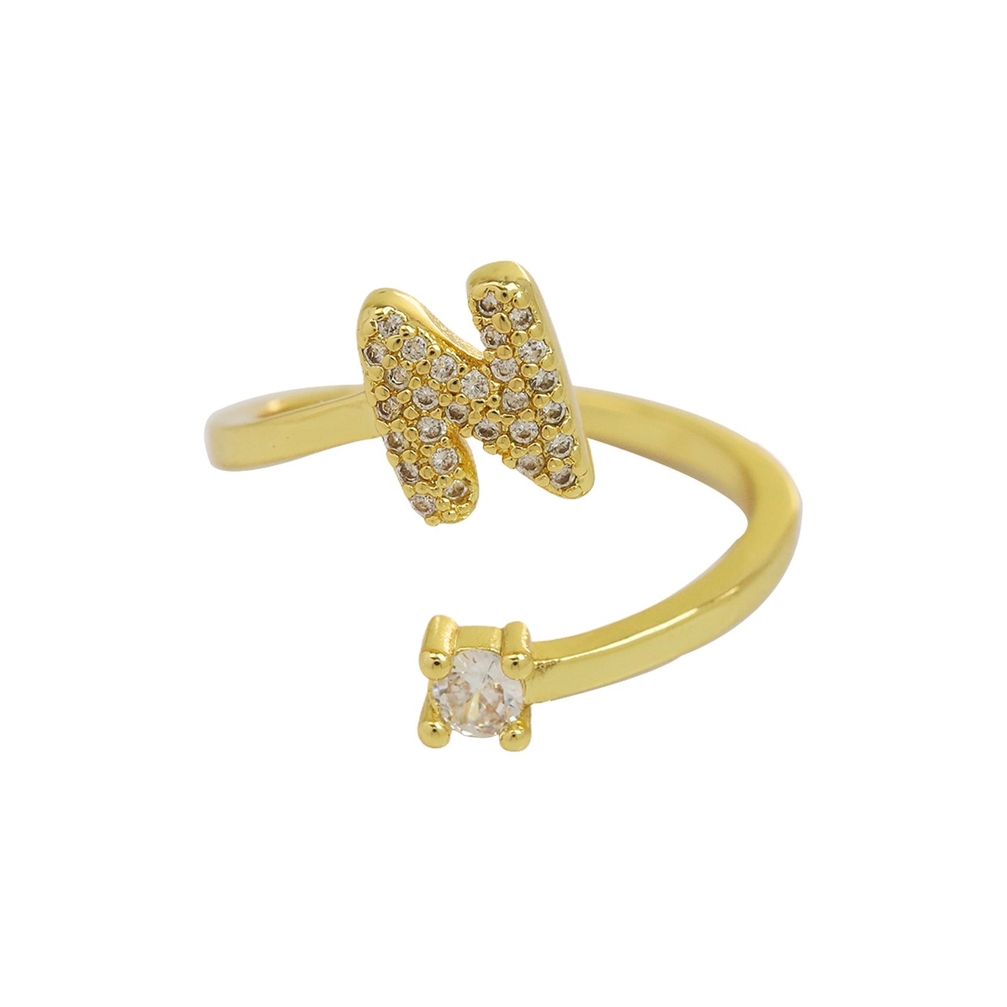 Retro Pavé Initial Ring