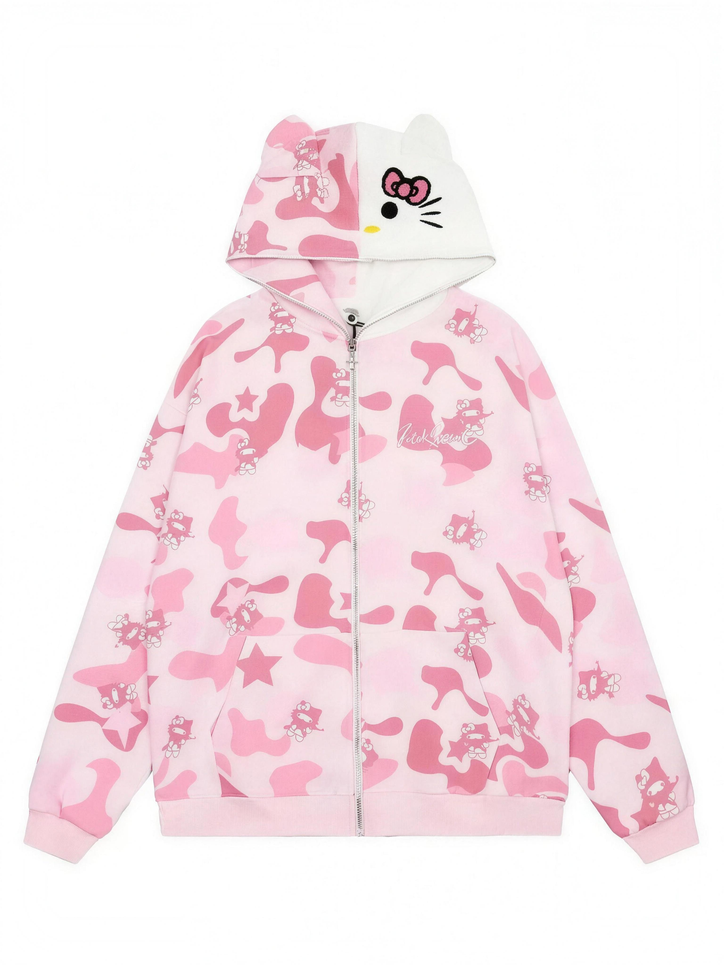 Avora™- Kitty Camo Full Zip Up Hoodie