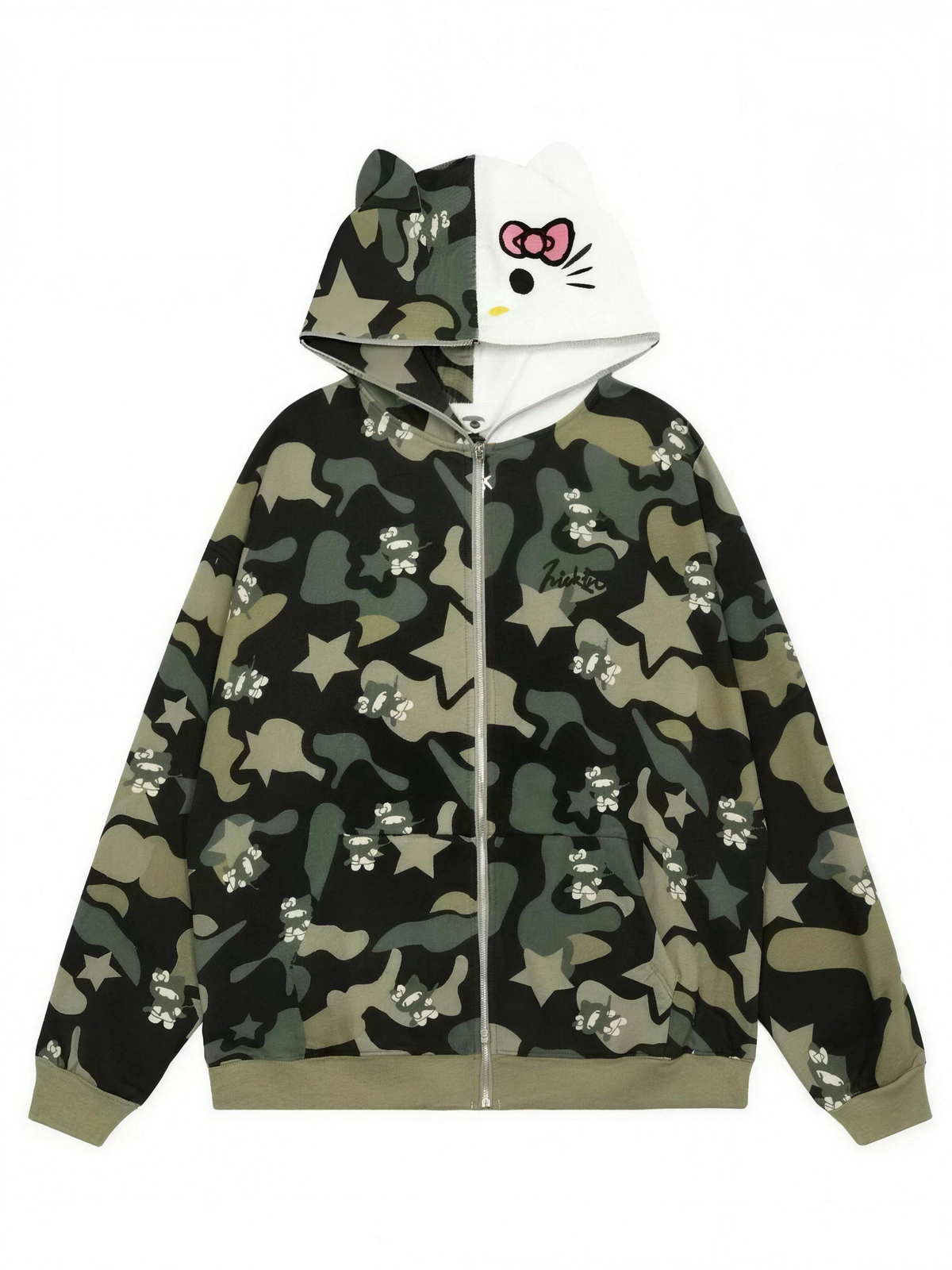 Avora™- Kitty Camo Full Zip Up Hoodie