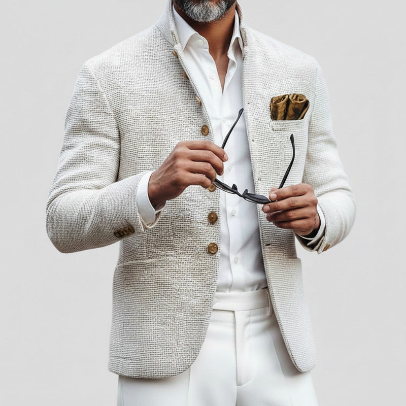 Solid Tweed Casual Jacket