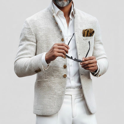 Solid Tweed Casual Jacket