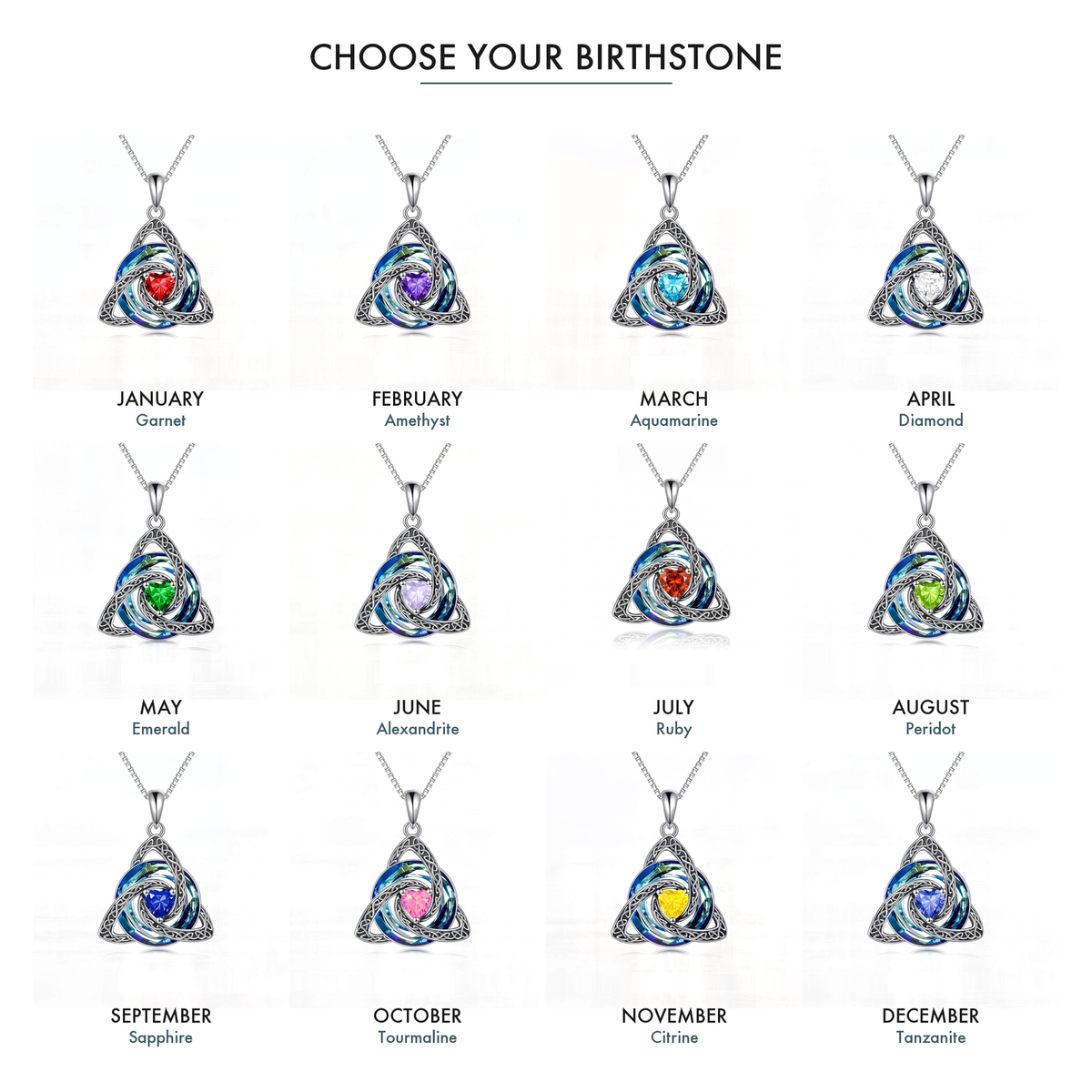 Avera™ Witch Knot Birthstone Necklace