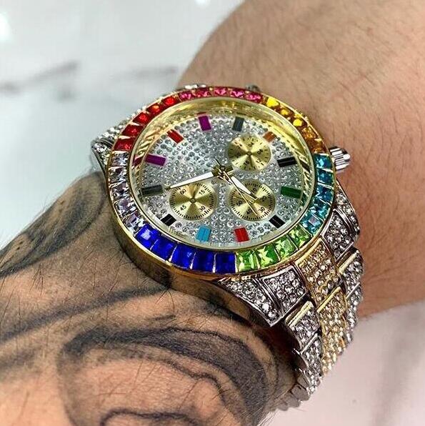 Colored Iced Out Drip Watch